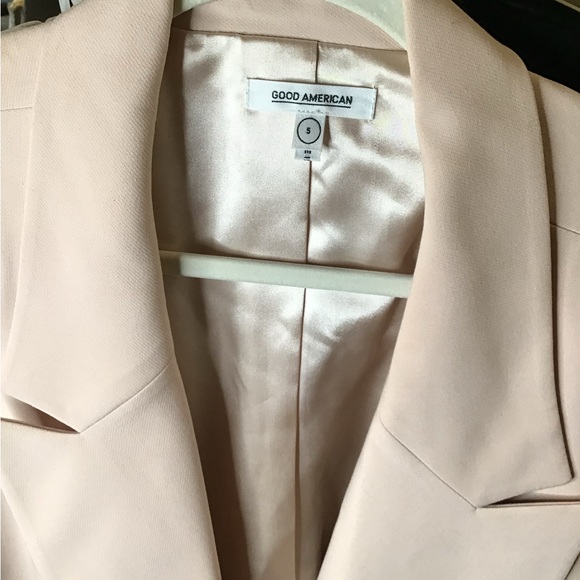 Good American Pinkish Nude Women's Blazer Double Breasted Size (16)